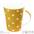 12oz taza de cerámica con calcomanía de corazón venta caliente